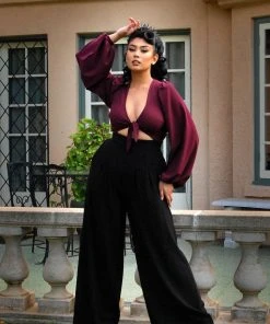 Laura Byrnes Design What's New, Pussycat? Laura Byrnes California Dietrich Pants In Black With 34" Inseam