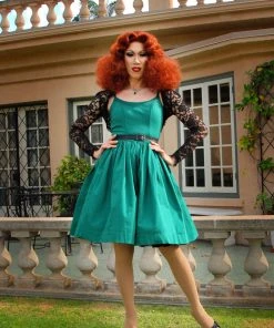 Final Sale - Jenny Vintage Swing Dress In Emerald Green | Pinup Couture