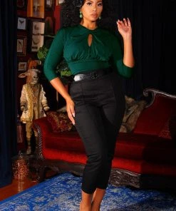 Malia Top In Dark Green ITY | Laura Byrnes Design