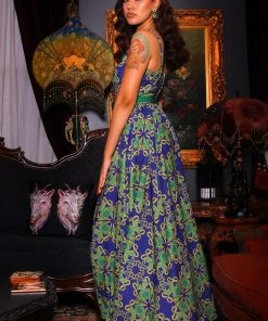 LBHM Shop All In-Stock Items By Size Final Sale - Amalie Ballerina Daytime Maxi Gown In Daddy Cthulhu | Laura Byrnes & Hope Johnstun