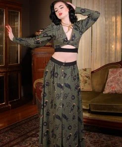 LBHM All In Stock Size S Selene Button Front Midi Skirt In Garden Of Eden Snake Print | Laura Byrnes & Hope Morrison