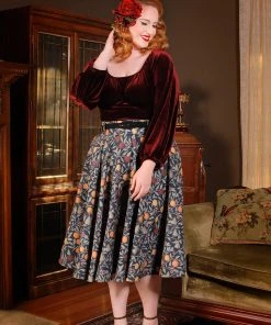 LBHM Final Sale - Doris Vintage Swing Skirt In Night In Eden Fruit Print | Laura Byrnes & Hope Morrison 20 LBHM Final Sale - Doris Vintage Swing Skirt In Night In Eden Fruit Print | Laura Byrnes & Hope Morrison