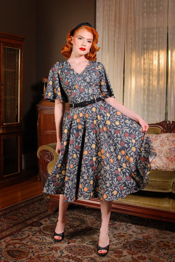 LBHM Final Sale - Doris Vintage Swing Skirt In Night In Eden Fruit Print | Laura Byrnes & Hope Morrison 6 LBHM Final Sale - Doris Vintage Swing Skirt In Night In Eden Fruit Print | Laura Byrnes & Hope Morrison