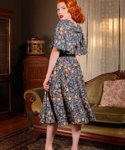 LBHM Viva Top Vintage 40's Inspired Flutter Sleeve Blouse In Night In Eden Fruit Crepe | Laura Byrnes & Hope Johnstun 15 LBHM Viva Top Vintage 40's Inspired Flutter Sleeve Blouse In Night In Eden Fruit Crepe | Laura Byrnes & Hope Johnstun