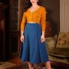 Laura Byrnes Design Viva 40s Tulip Skirt In Ink Blue Crepe | Laura Byrnes