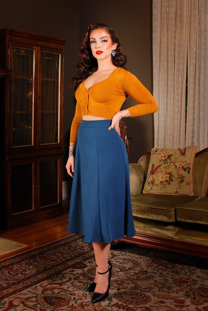 Laura Byrnes Design Viva 40s Tulip Skirt In Ink Blue Crepe | Laura Byrnes 7 Laura Byrnes Design Viva 40s Tulip Skirt In Ink Blue Crepe | Laura Byrnes