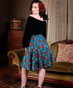 Pinup Girl Clothing Swann Long Sleeve Peasant Top In Black Stretch Velvet | Pinup Couture What's New, Pussycat?