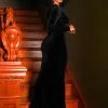 Laura Byrnes Design OYS - XS - S - M - 3x - Beatrix Vintage Sheath Gown In Black Velvet | Laura Byrnes