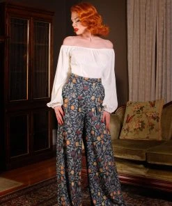 Pinup Girl Clothing Final Sale - Swann Long Sleeve Peasant Top In Ivory Stretch Velvet | Pinup Couture 25 Pinup Girl Clothing Final Sale - Swann Long Sleeve Peasant Top In Ivory Stretch Velvet | Pinup Couture