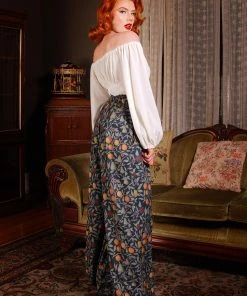 Pinup Girl Clothing Final Sale - Swann Long Sleeve Peasant Top In Ivory Stretch Velvet | Pinup Couture 23 Pinup Girl Clothing Final Sale - Swann Long Sleeve Peasant Top In Ivory Stretch Velvet | Pinup Couture