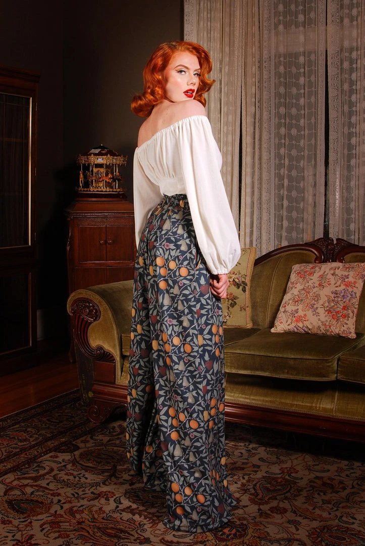 Pinup Girl Clothing Final Sale - Swann Long Sleeve Peasant Top In Ivory Stretch Velvet | Pinup Couture 9 Pinup Girl Clothing Final Sale - Swann Long Sleeve Peasant Top In Ivory Stretch Velvet | Pinup Couture