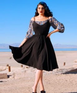 Shop All In-Stock Items By Size Final Sale - Amalie Ballerina Swing Dress In Solid Black Crepe | Pinup Couture 23 Shop All In-Stock Items By Size Final Sale - Amalie Ballerina Swing Dress In Solid Black Crepe | Pinup Couture