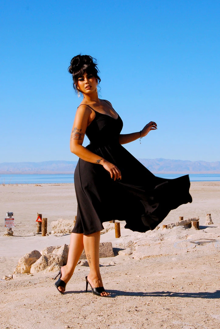 Shop All In-Stock Items By Size Final Sale - Amalie Ballerina Swing Dress In Solid Black Crepe | Pinup Couture 4 Shop All In-Stock Items By Size Final Sale - Amalie Ballerina Swing Dress In Solid Black Crepe | Pinup Couture