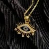 Qingdao Singsun Crafts Co - Alibaba Eye Of Providence Necklace In Faux Gold & Sapphire