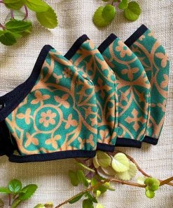 Pinup Girl Clothing Social Distancing Fabric Face Mask 4 Pack - Style #8 - Gold Medallions What's New, Pussycat?