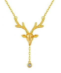 Qingdao Singsun Crafts Co - Alibaba What's New, Pussycat? Stag Jeweled Pendant Necklace In Faux Gold