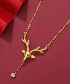 Qingdao Singsun Crafts Co - Alibaba What's New, Pussycat? Stag Jeweled Pendant Necklace In Faux Gold
