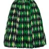 Bella Vintage Gathered Swing Skirt In Green House Harlequin | Pinup Couture