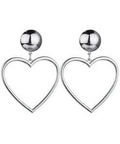 Qingdao Singsun Crafts Co - Alibaba Wrecking Ball Heart Hoop Earrings In Silver