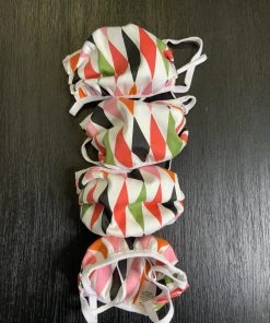 Pinup Girl Clothing Final Sale - Social Distancing Fabric Masks - Set Of 4pcs - Adult - Style #1 - White OG Harlequin Cotton Sateen