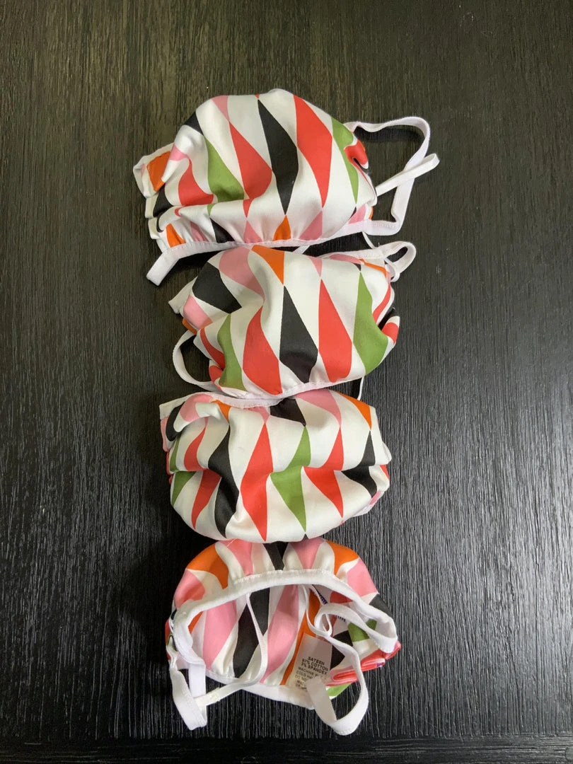 Pinup Girl Clothing Final Sale - Social Distancing Fabric Masks - Set Of 4pcs - Adult - Style #1 - White OG Harlequin Cotton Sateen 3 Pinup Girl Clothing Final Sale - Social Distancing Fabric Masks - Set Of 4pcs - Adult - Style #1 - White OG Harlequin Cotton Sateen