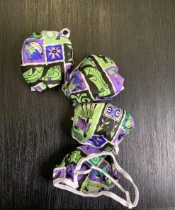 Pinup Girl Clothing Social Distancing Fabric Masks - Set Of 4pcs - Adult - Purple Tiki Cotton Sateen