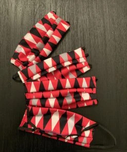 Pinup Girl Clothing Social Distancing Fabric Masks - Set Of 4pcs - Style #5 - Adult - Harley-quin Print Cotton Sateen Shop All In-Stock Items By Size