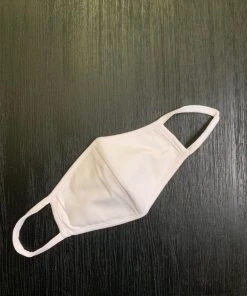 Lemon Tree Under $60 Social Distancing Fabric Mask - Women's - Solid White Cotton Knit Medium Size Face Mask