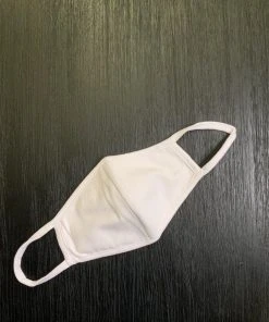 Lemon Tree Social Distancing Fabric Mask - Men's - Solid White Cotton Knit Large Size Face Mask