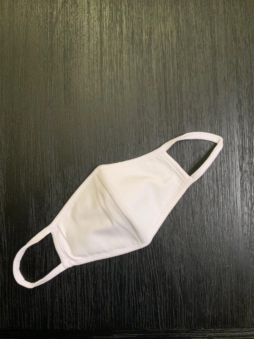 Lemon Tree Social Distancing Fabric Mask - Men's - Solid White Cotton Knit Large Size Face Mask 3 Lemon Tree Social Distancing Fabric Mask - Men's - Solid White Cotton Knit Large Size Face Mask