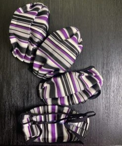 Pinup Girl Clothing Social Distancing Fabric Face Masks - Set Of 4pcs - Style #1 - Adult - Gothic Stripe Cotton Sateen