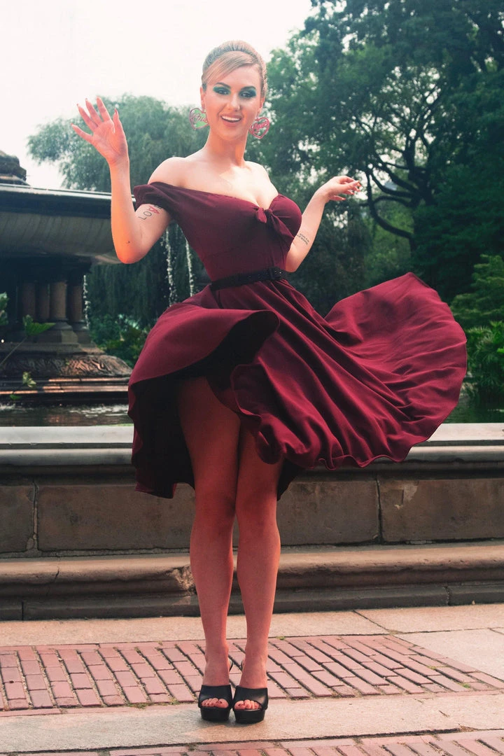 Final Sale - Natalie Dress In Garnet Crepe | Pinup Couture Shop All In-Stock Items By Size 6 Final Sale - Natalie Dress In Garnet Crepe | Pinup Couture Shop All In-Stock Items By Size