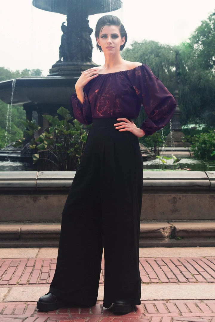 Shop All In-Stock Items By Size Final Sale - Sylvie Long Sleeve Peasant Top In Purple And Gold Witchy Toile | Laura Byrnes Design 4 Shop All In-Stock Items By Size Final Sale - Sylvie Long Sleeve Peasant Top In Purple And Gold Witchy Toile | Laura Byrnes Design