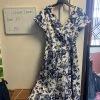 Pinup Girl Clothing OYS - Blue Floral Faux Wrap Dress - L70 Shop All In-Stock Items By Size