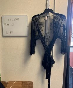 Pinup Girl Clothing OYS - Black Lace Robe - L70