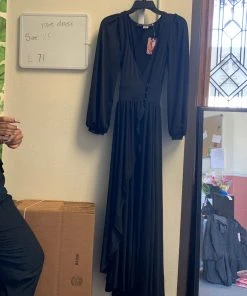 Pinup Girl Clothing Shop All In-Stock Items By Size OYS - Robe Dress In Black - L71