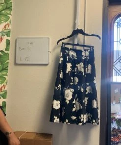 Pinup Girl Clothing Shop All In-Stock Items By Size OYS - Doris Skirt In Black And White Floral - L72