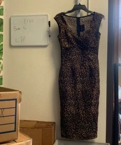 Pinup Girl Clothing OYS - Erin Wiggle Dress In Leopard - L77 Shop All In-Stock Items By Size