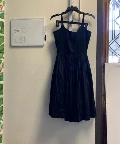 Pinup Girl Clothing Shop All In-Stock Items By Size OYS - Jenny Dress In Black Sateen - L81