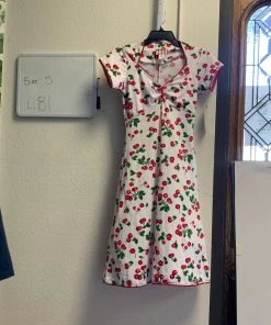 Pinup Girl Clothing OYS - White Cherry Print Early Version Heidi Dress - L81 Shop All In-Stock Items By Size