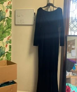 Pinup Girl Clothing OYS - Beatrix Gown In Black Velvet - L82