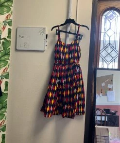 Pinup Girl Clothing OYS - Jenny Dress In Burgundy And Gold House Harlequin - L84