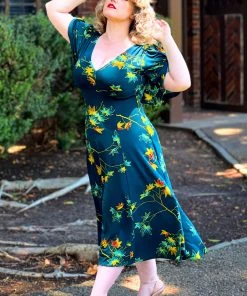 Viva Dress In Falling Leaves Crepe | Laura Byrnes Designs What's New, Pussycat?