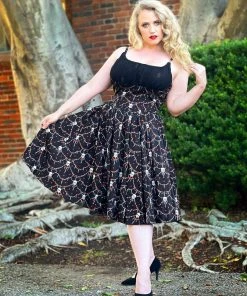 LBHM Holly Swing Dress In Halloween Skull Lace Print | Laura Byrnes & Hope Johnstun 8 LBHM Holly Swing Dress In Halloween Skull Lace Print | Laura Byrnes & Hope Johnstun