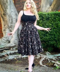 LBHM Holly Swing Dress In Halloween Skull Lace Print | Laura Byrnes & Hope Johnstun 9 LBHM Holly Swing Dress In Halloween Skull Lace Print | Laura Byrnes & Hope Johnstun