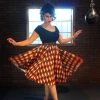 Final Sale - Doris Vintage Swing Skirt In House Harlequin Burgundy & Gold | Pinup Couture Shop All In-Stock Items By Size
