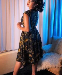 LBHM Final Sale - Heidi Dress In Stregheria Print Sateen | Laura Byrnes & Hope Johnstun