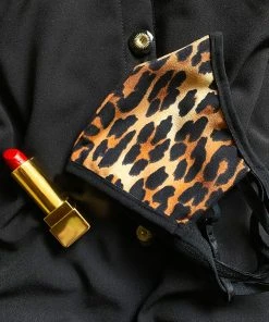 Pinup Girl Clothing Social Distancing Fabric Face Mask 4 Pack - Style #8 - Leopard What's New, Pussycat?