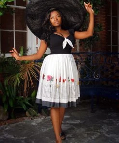 LBHM Final Sale - Natalie Dress In Vases And Roses Print | Laura Byrnes & Hope Johnstun