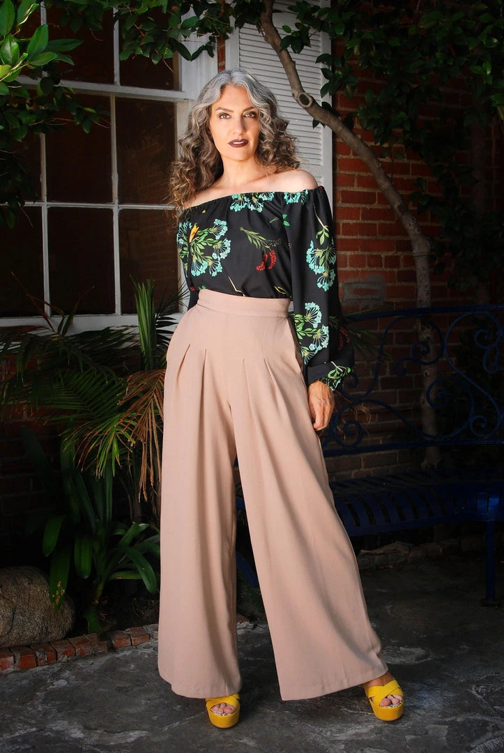 LBHM Final Sale - Sylvie Long Sleeve Peasant Top In Dark Floral Crepe | Laura Byrnes & Hope Morrison 4 LBHM Final Sale - Sylvie Long Sleeve Peasant Top In Dark Floral Crepe | Laura Byrnes & Hope Morrison